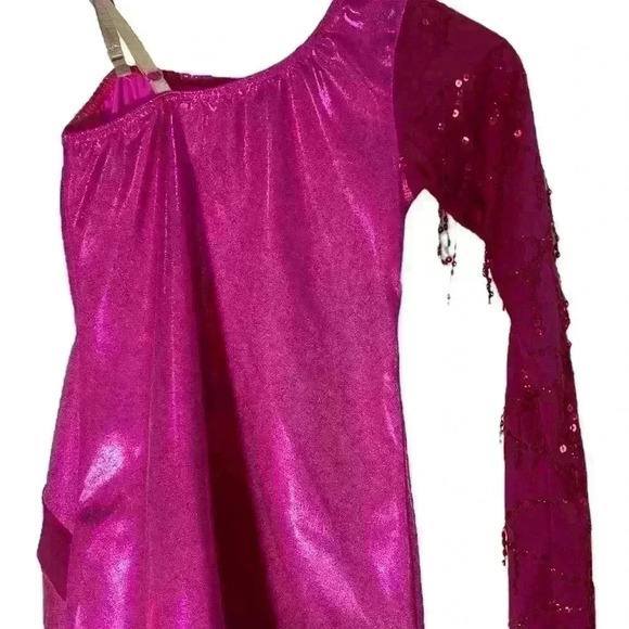 Cicci Barbie Dance Costume Large Child Hot Pink with Sequins - Picture 6 of 10